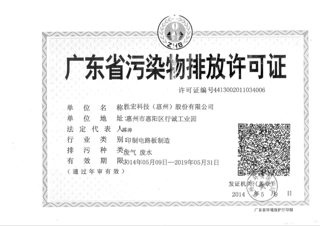 信息公开：z6com尊龙凯科技2015-2019年排污许可证